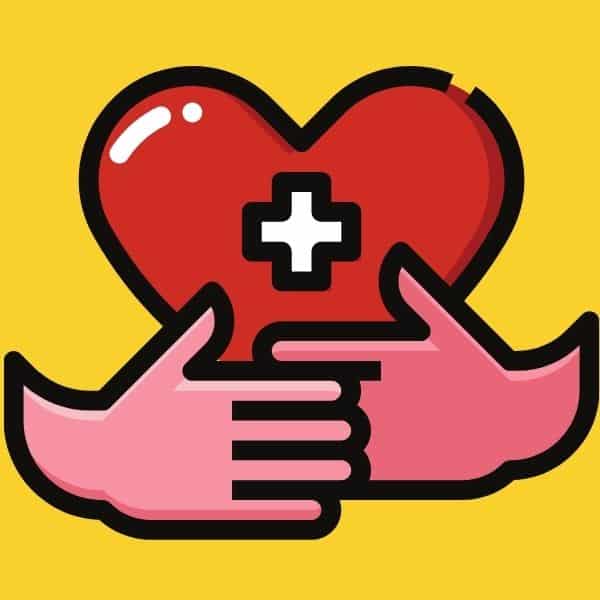 hands hugging a heart for health insurance