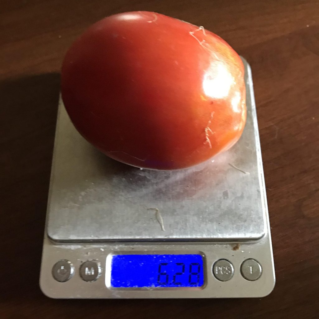 1 tomato weighs about 0.4 pounds