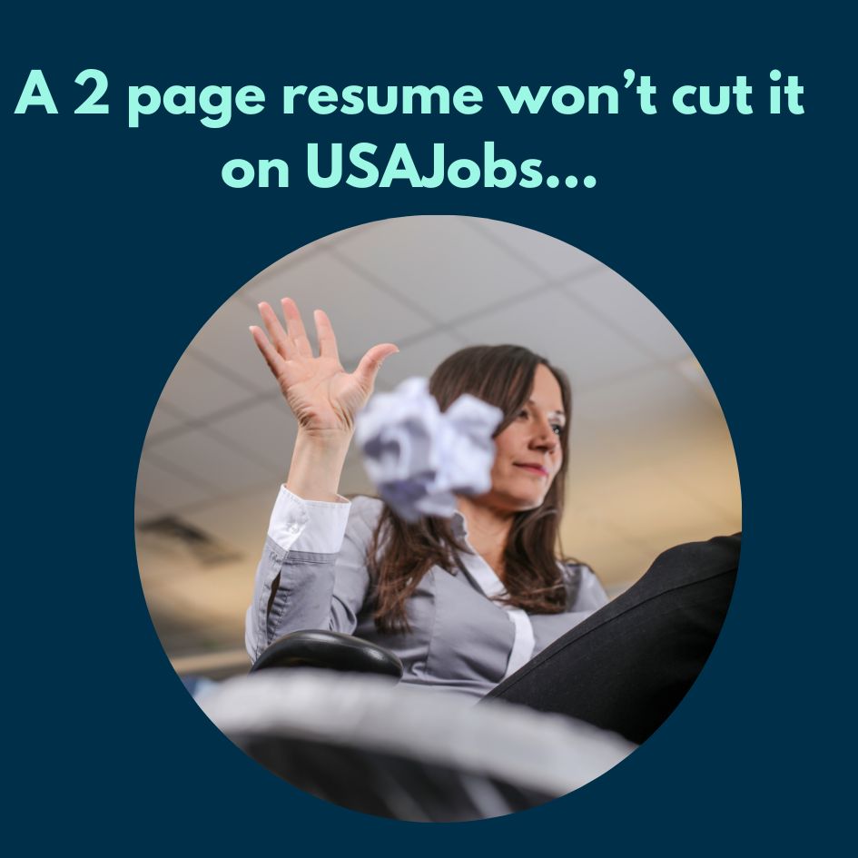 A 2 page resume won't cut it on USA jobs